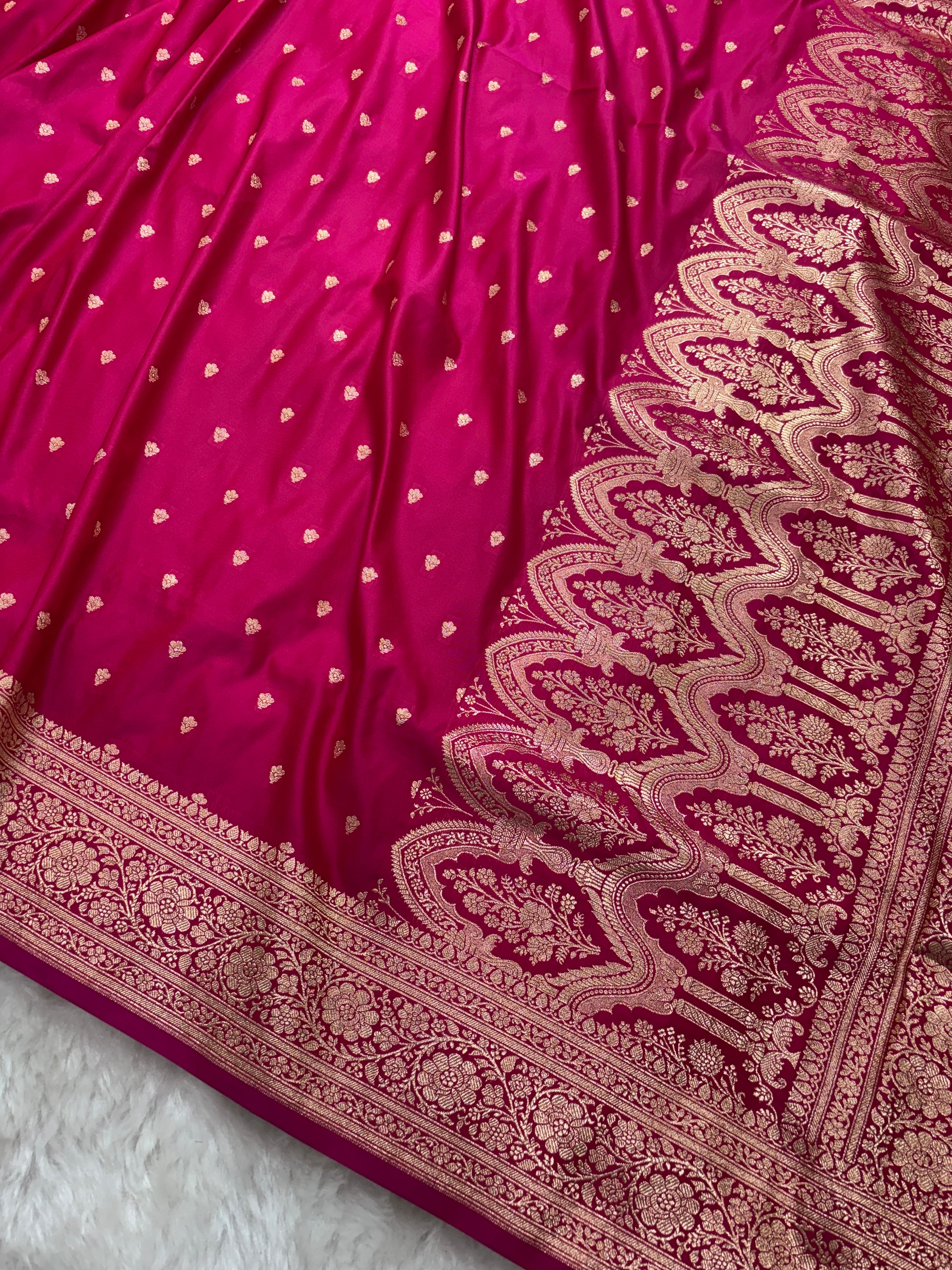 Rani Katan Silk Saree with Allover Motif