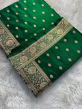 Bottle Green Satin Silk Saree SS01