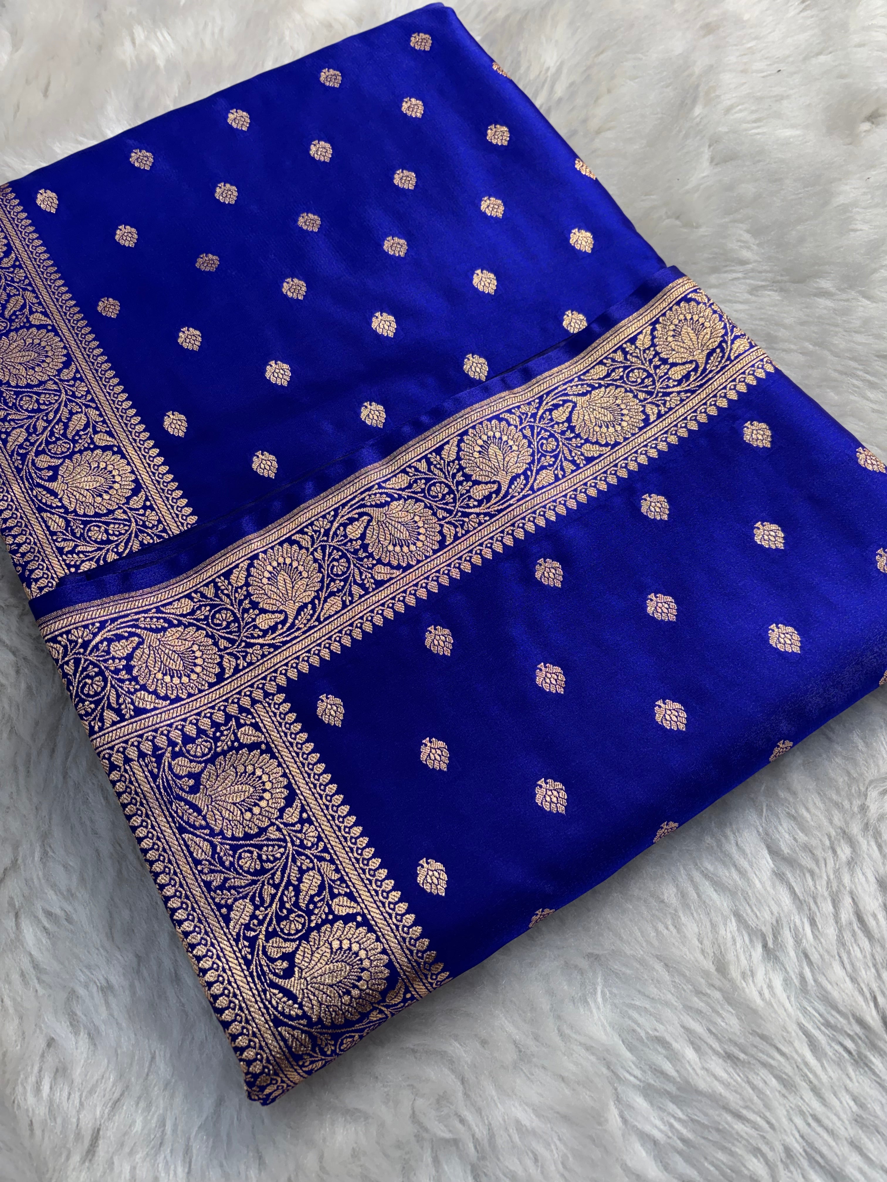 Violet Satin Silk Saree SS01