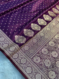 Dual Tone Purple Satin Katan Silk Chunri Buti Saree SK15