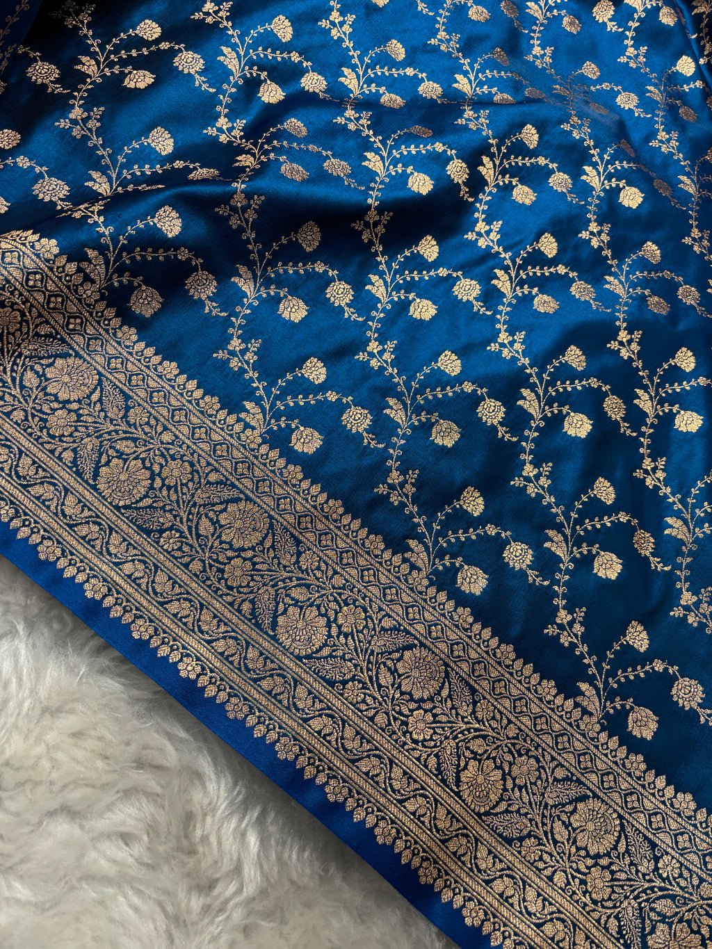 Dual Tone Peacock Satin Silk Saree SS02