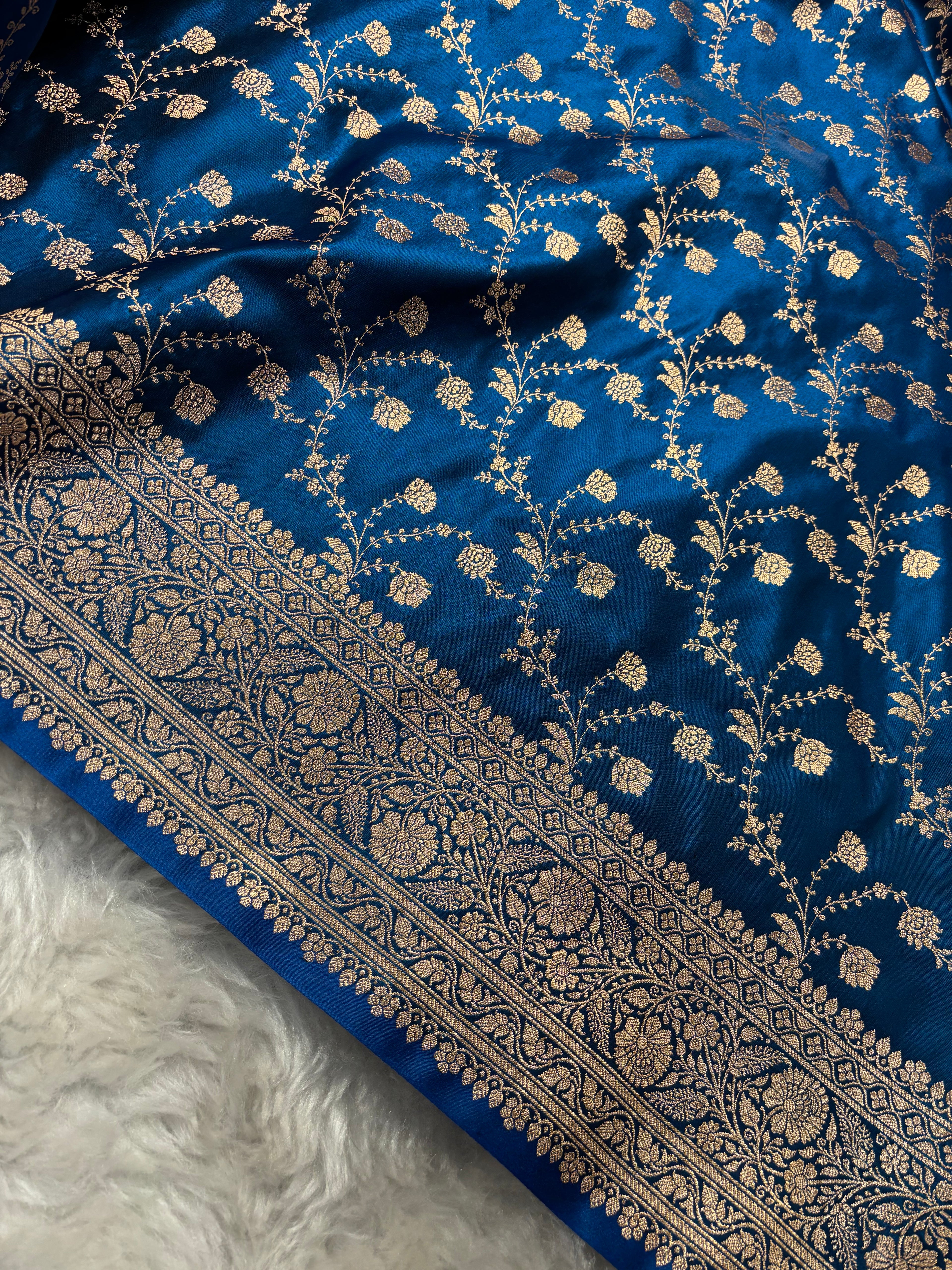 Dual Tone Peacock Satin Silk Saree SS02