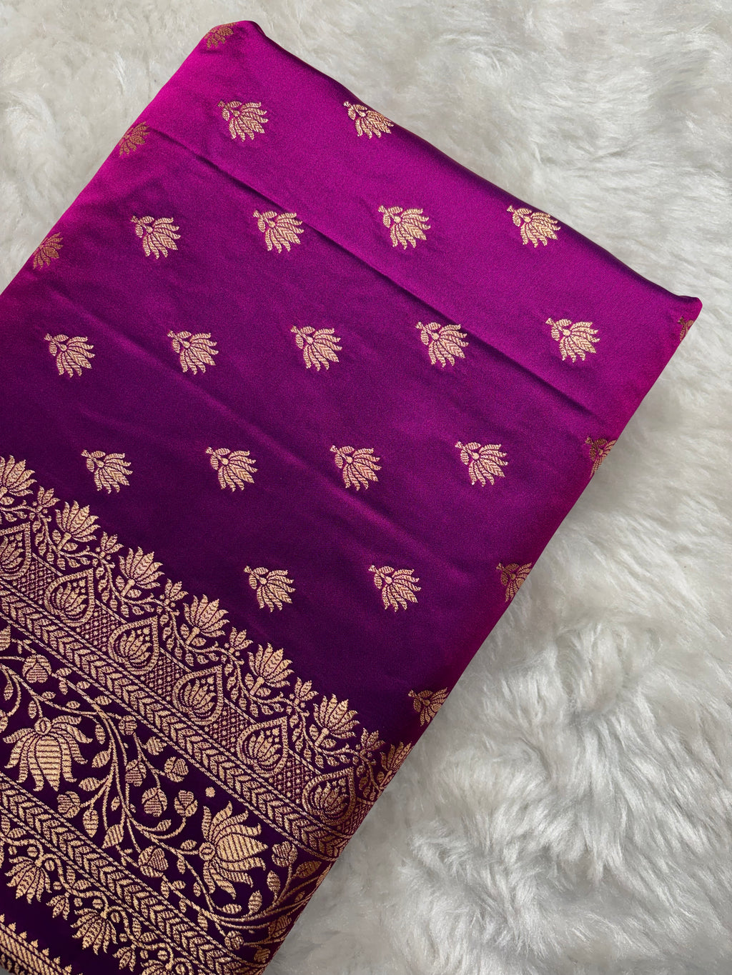 Magenta Satin Katan Silk Banarasi Saree SK03