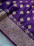 Dual Shade Purple Satin Katan Silk Meena Buti Saree SK20