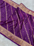 Purple Satin Katan Silk Cross Stole
