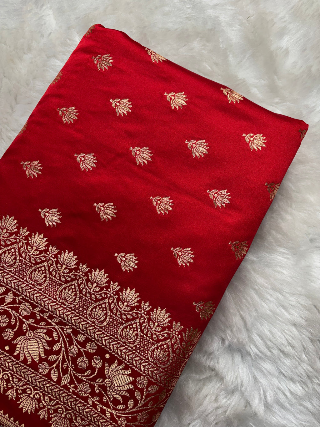 Red Satin Katan Silk Banarasi Saree SK03