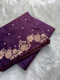 Dual Tone Chocolate Satin Katan Silk Open Border Saree SK01