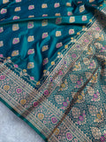 Dual Shade Sapphire Satin Katan Silk Meena Buti Saree SK20