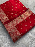 Red Satin Silk Saree SS01