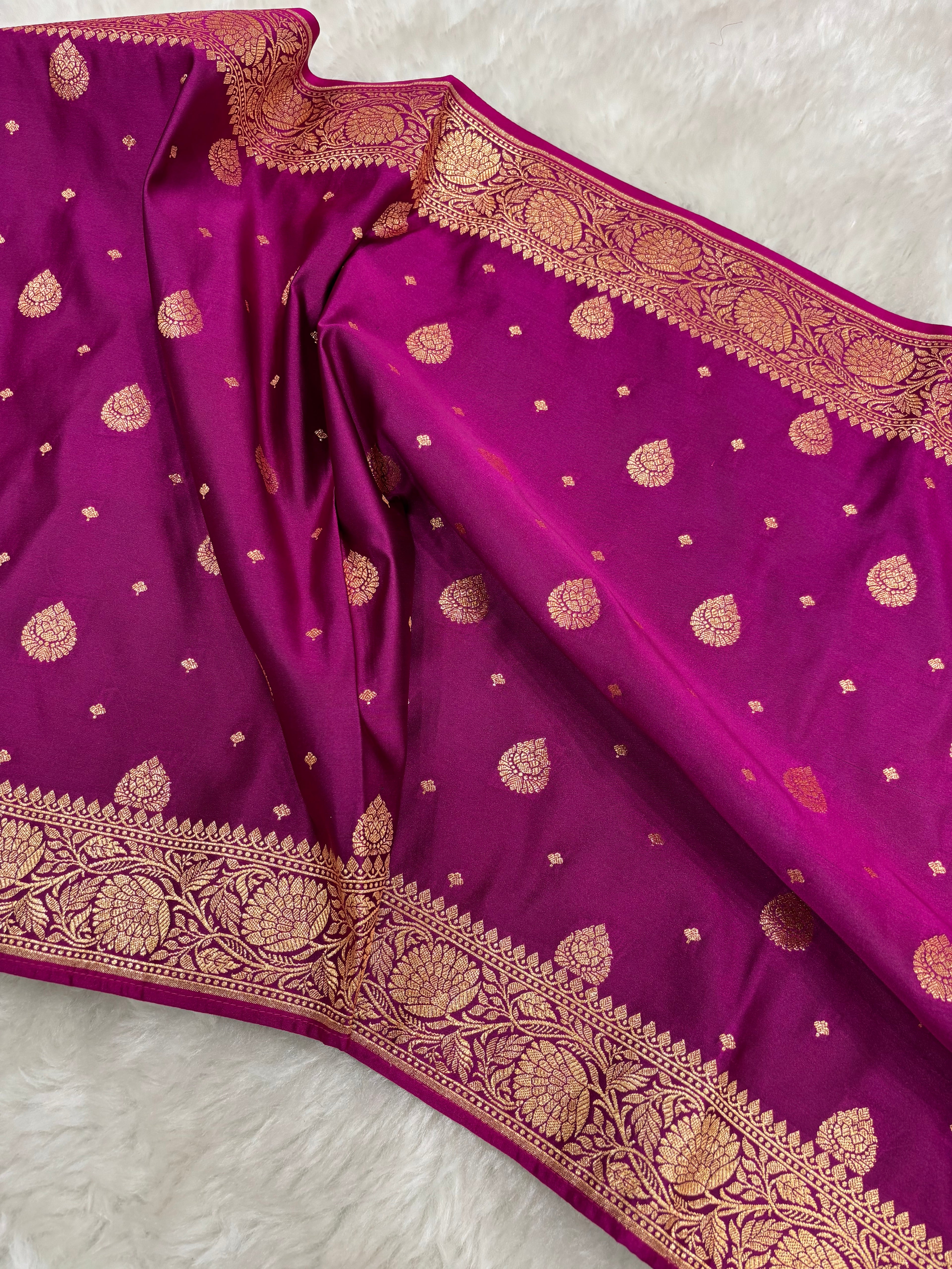 Magenta Satin Katan Silk Stole