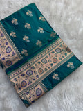 Dual Shade Sapphire Satin Katan Silk Meena Buti Saree SK19