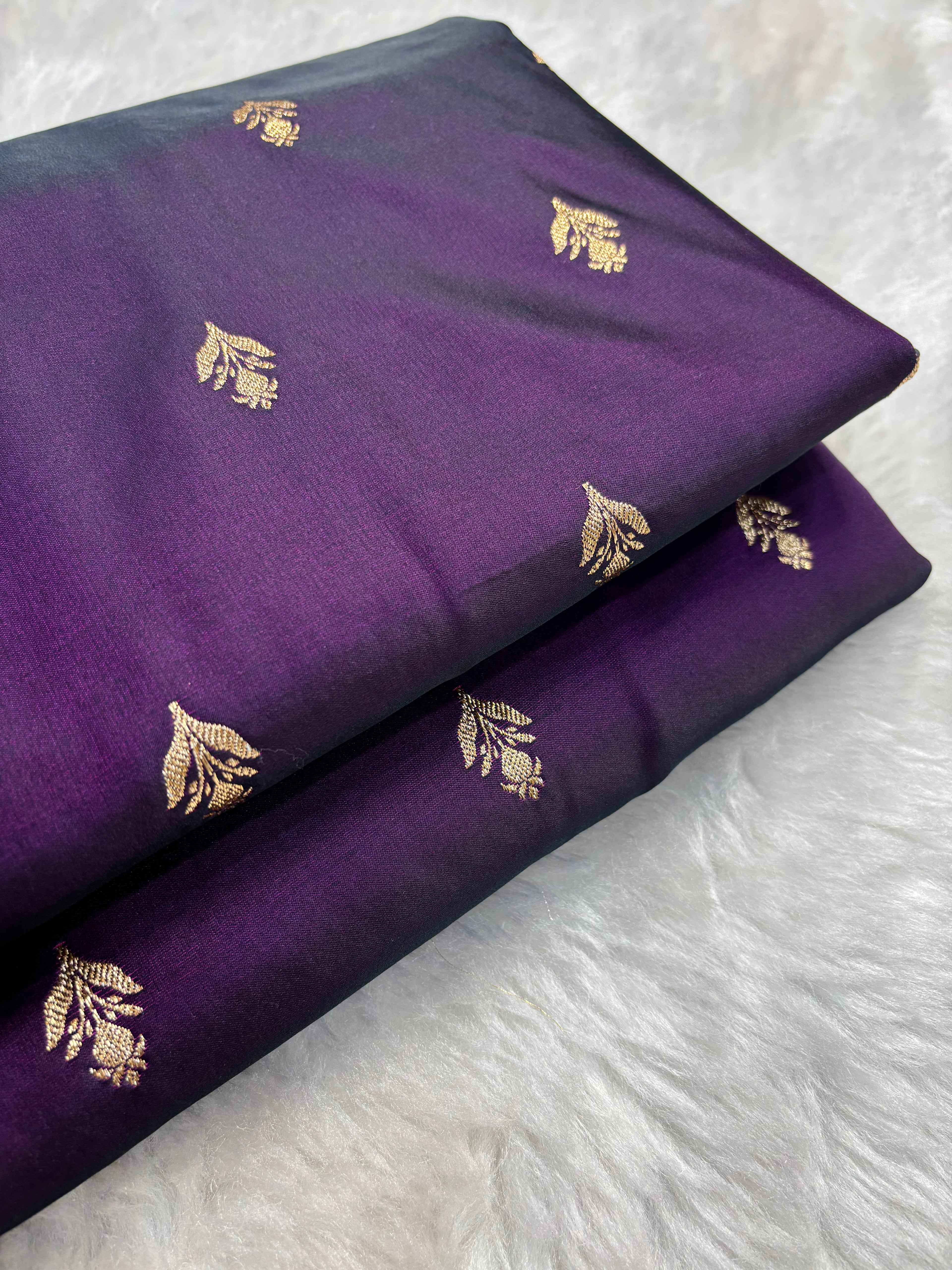 Purple Satin Katan Silk Buti Saree SK07