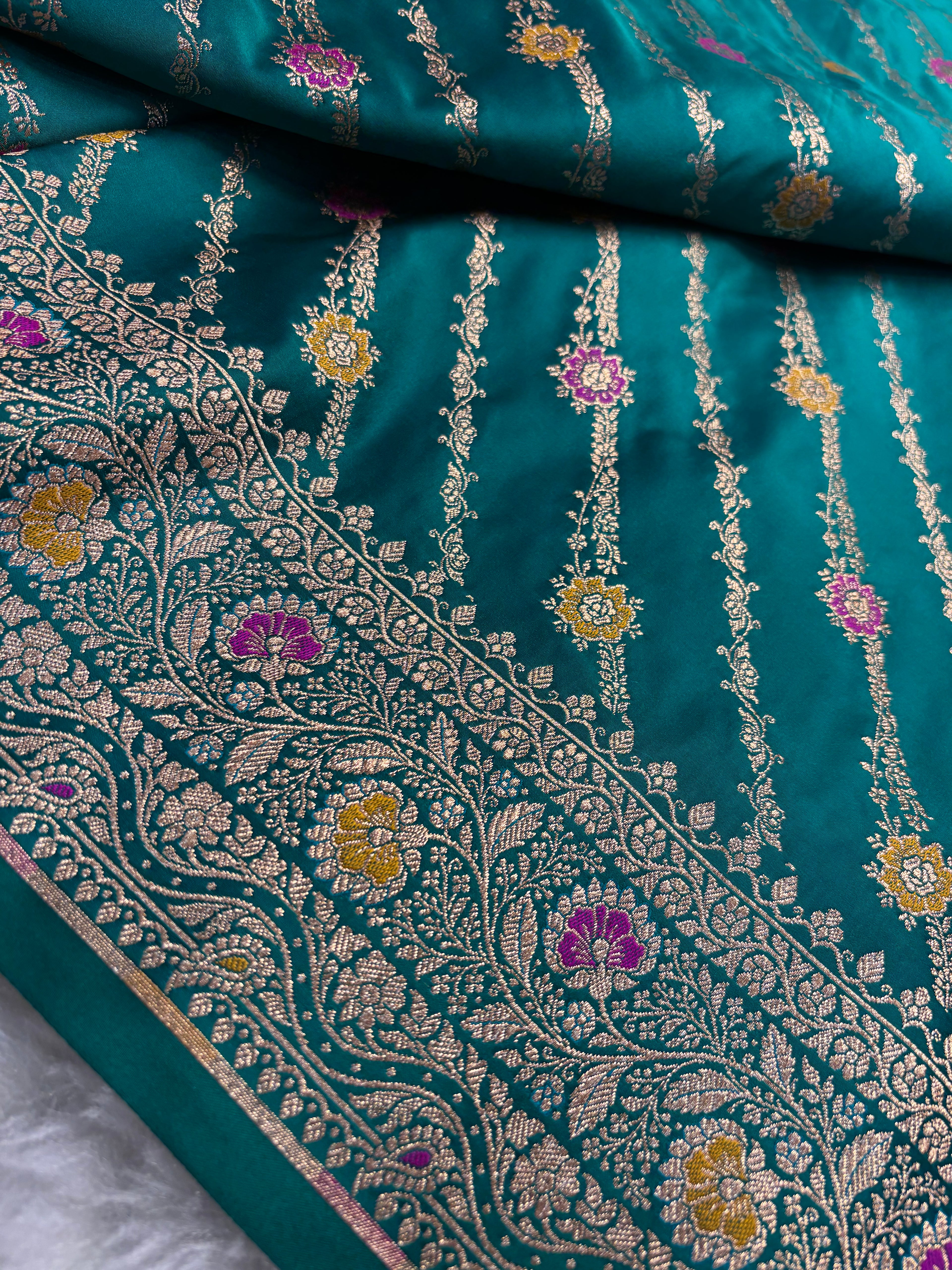 Sapphire dual tone Satin Silk Meena Cross Saree SK04