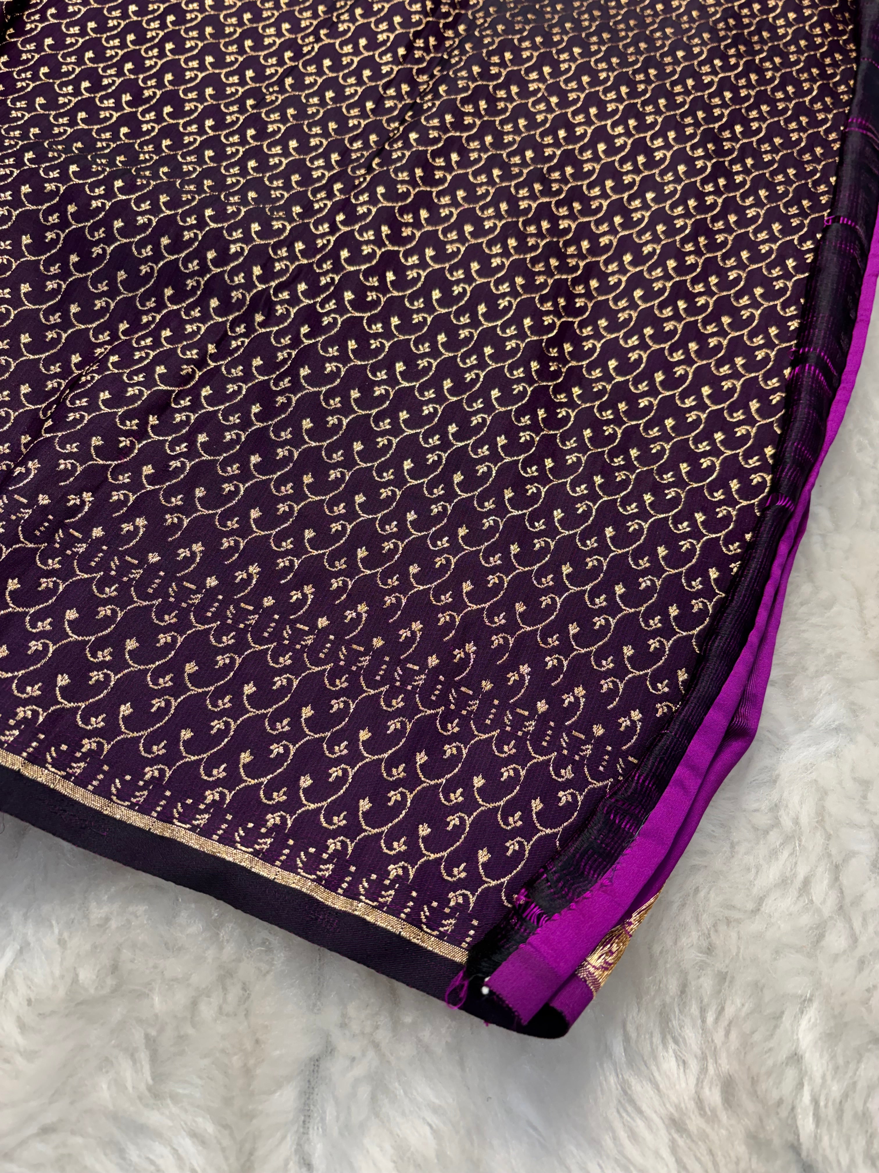 Purple Satin Katan Silk Buti Saree SK07
