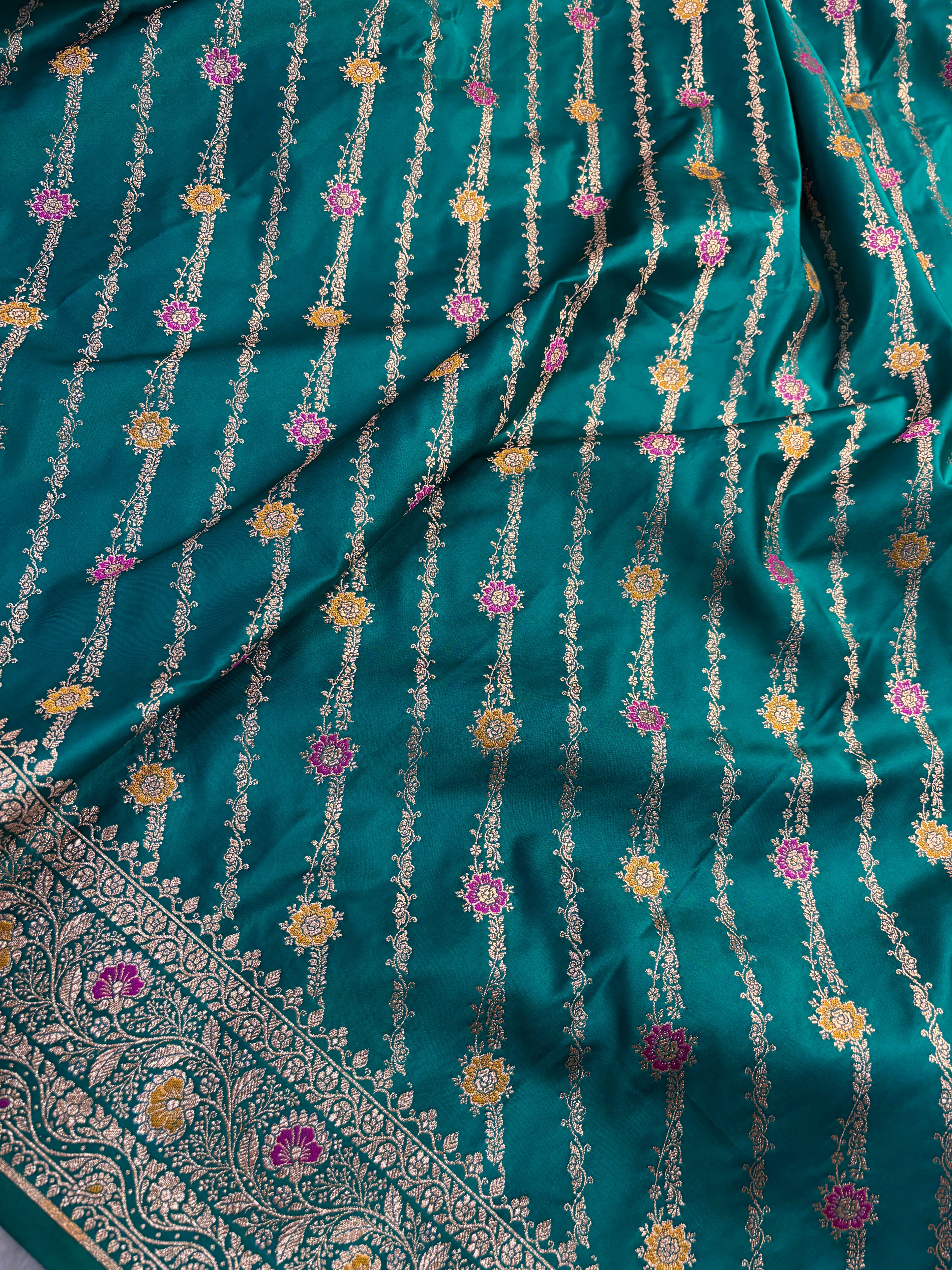 Sapphire dual tone Satin Silk Meena Cross Saree SK04