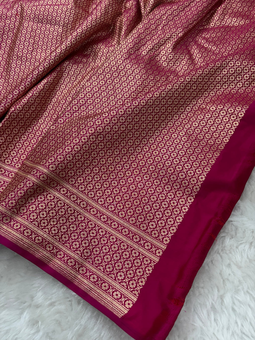 Rani Satin Katan Silk Meena Border Jaal Saree