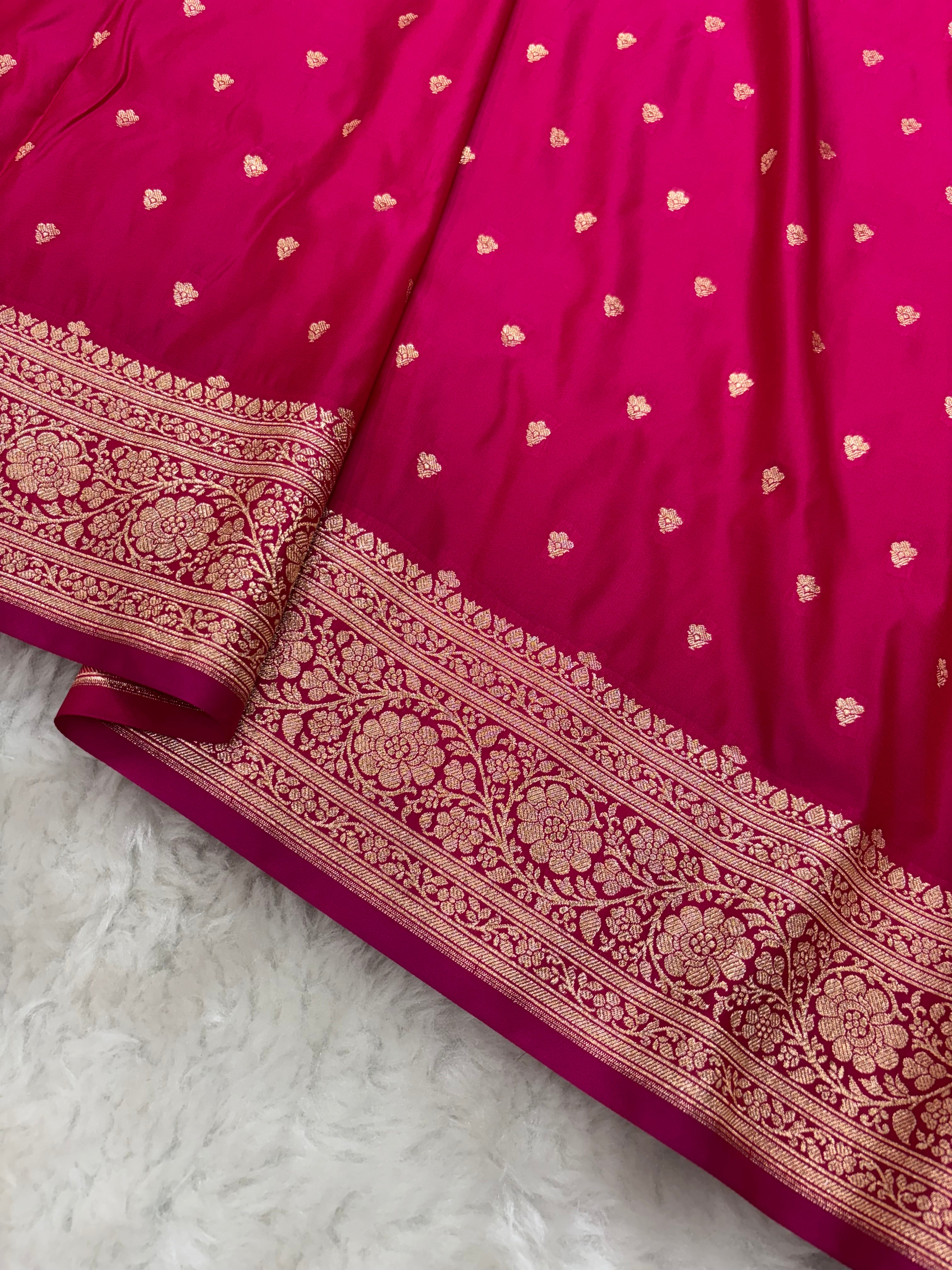 Rani Katan Silk Saree with Allover Motif