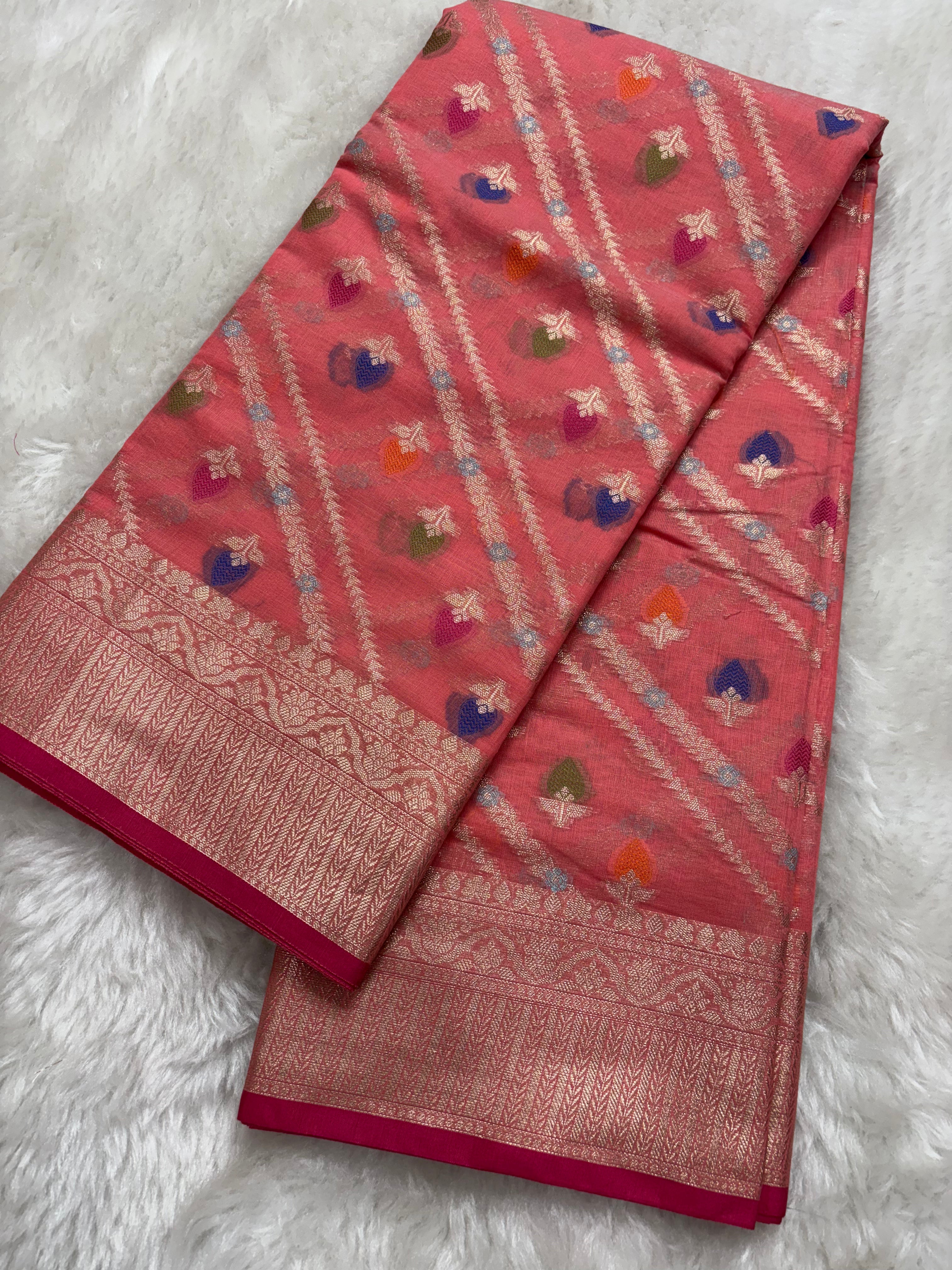 Alfi Cotton Meena Jaal in Strawberry Colour