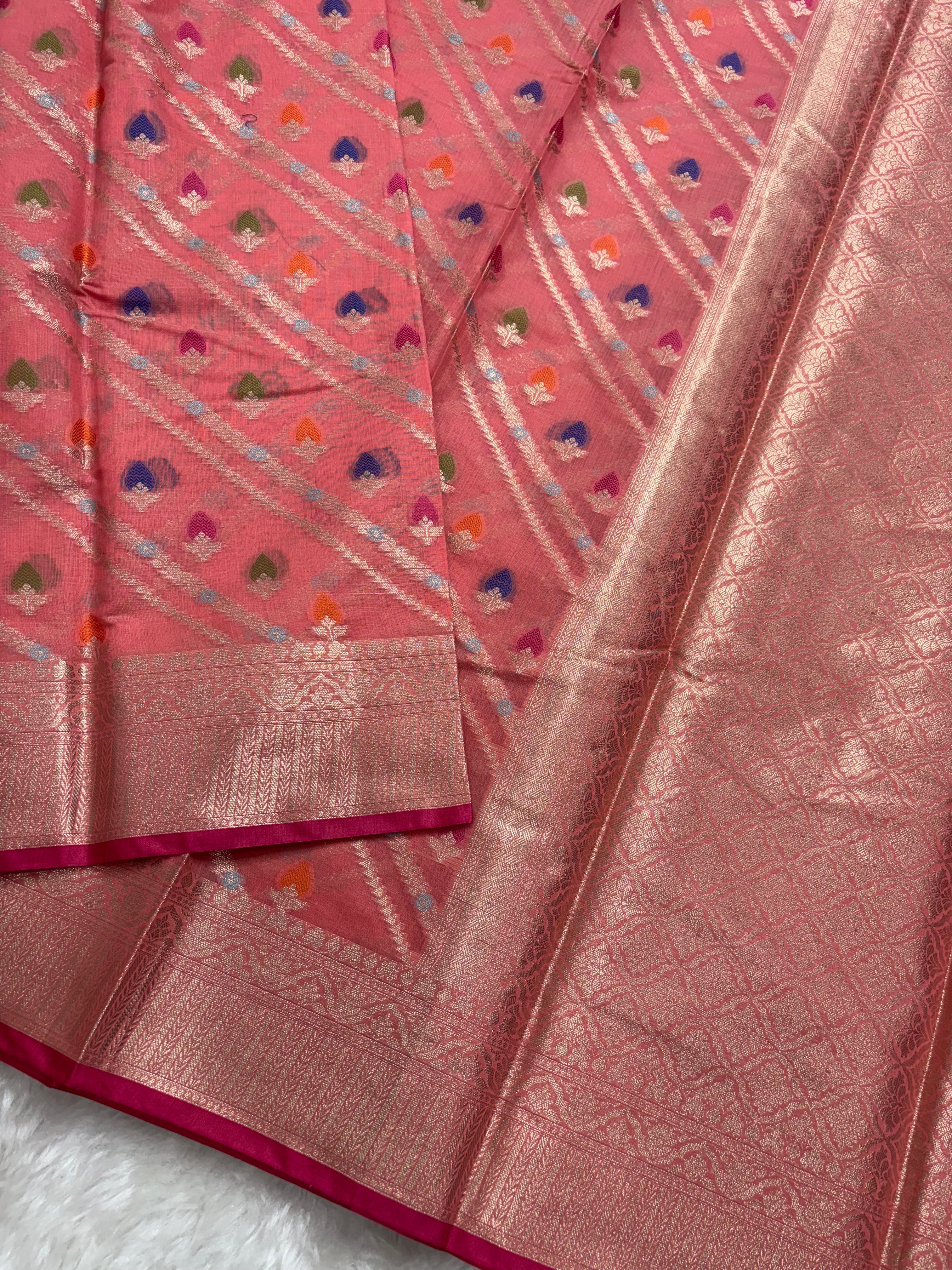 Alfi Cotton Meena Jaal in Strawberry Colour