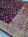Chocolate Satin Katan Silk Meena Border Saree SK21