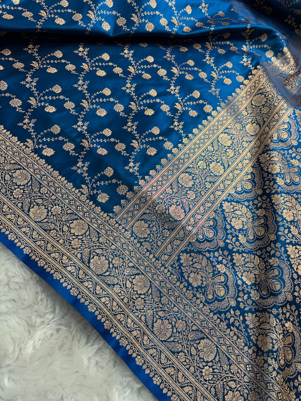 Dual Tone Peacock Satin Silk Saree SS02