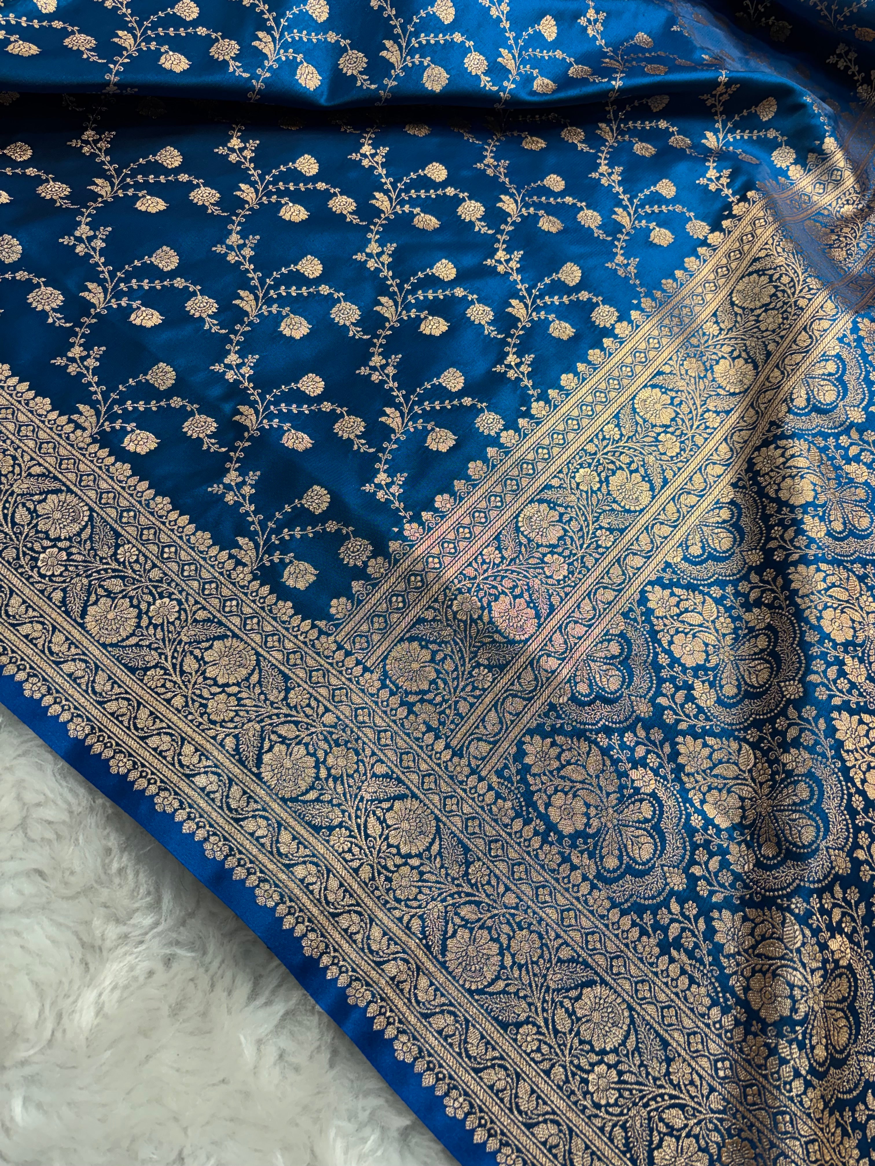 Dual Tone Peacock Satin Silk Saree SS02