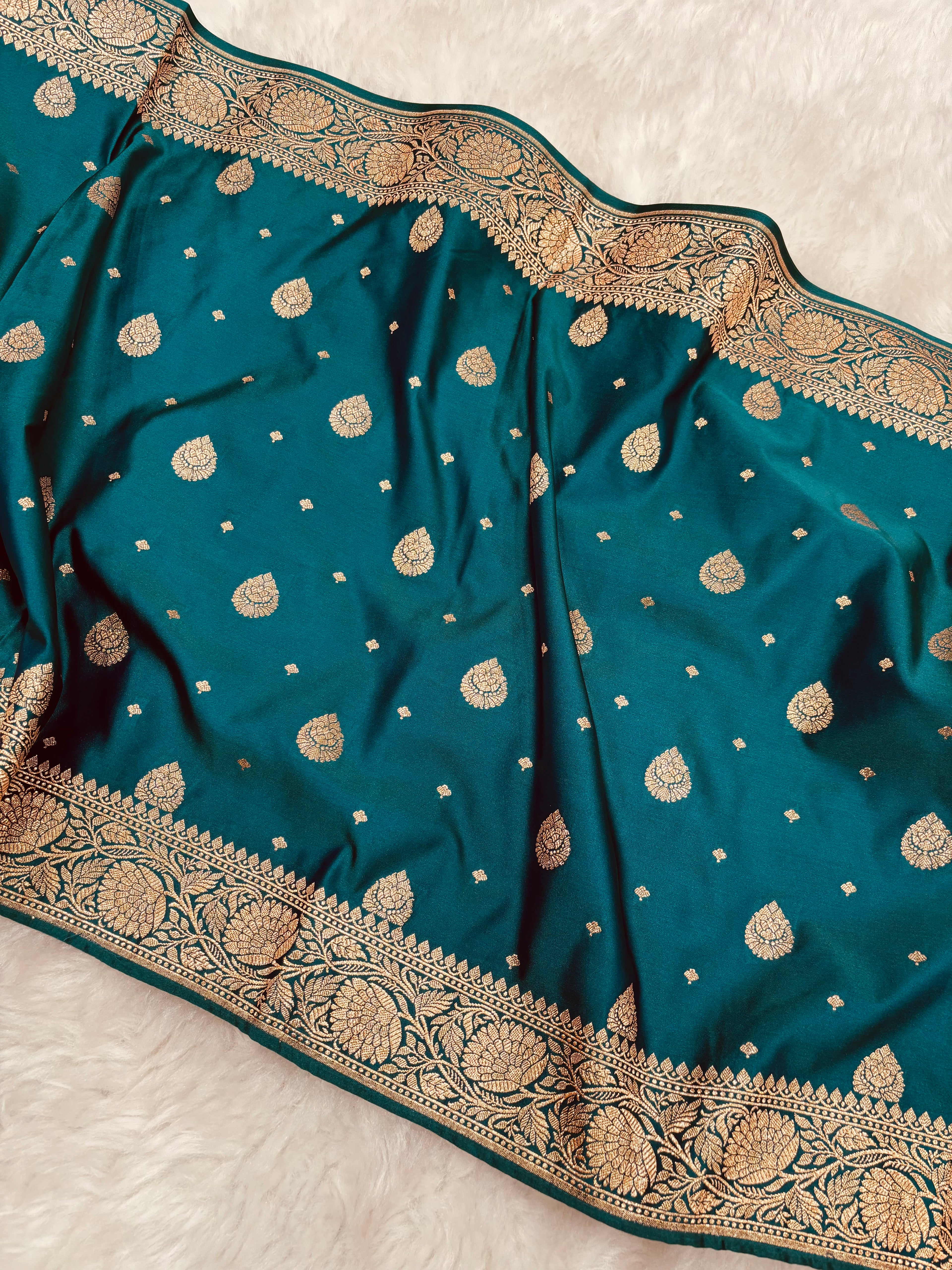 Sapphire Satin Katan Silk Stole