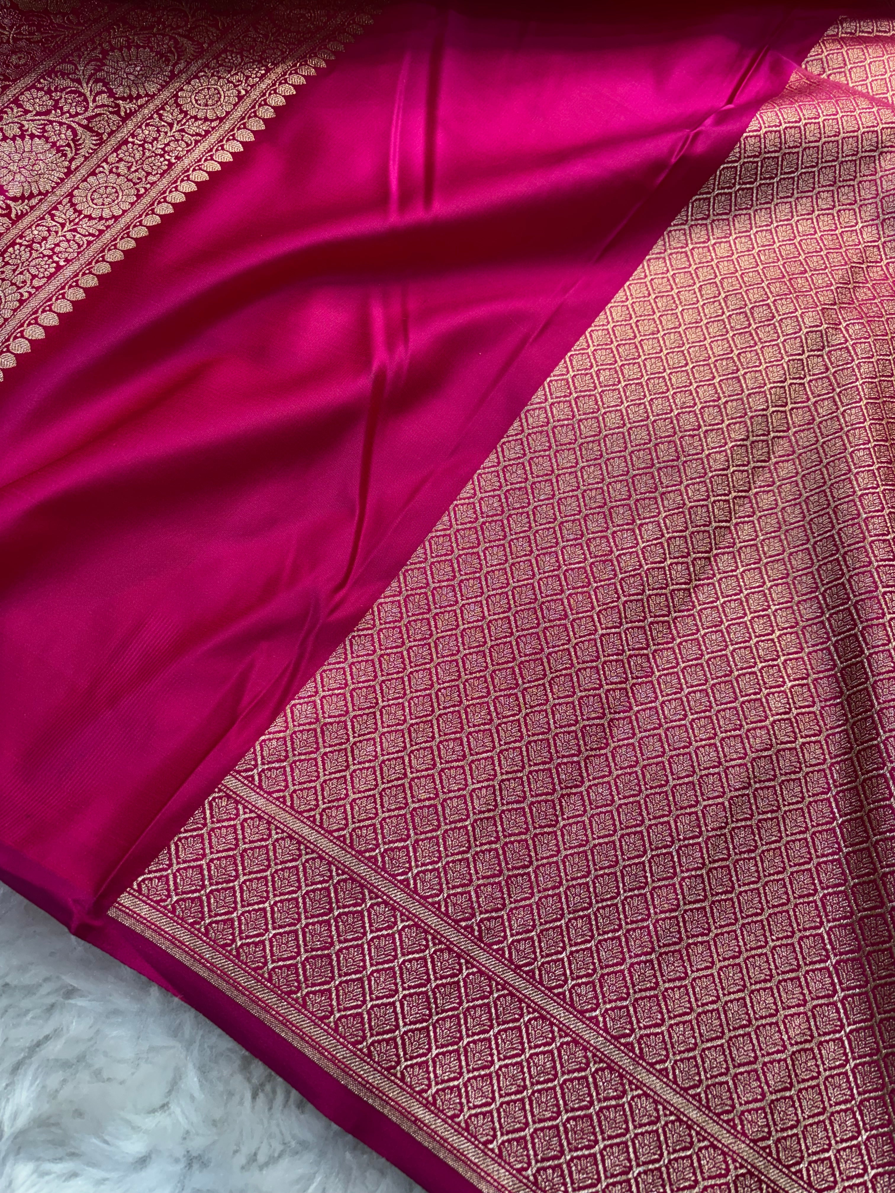 Rani Satin Katan Silk Chunri Buti Saree SK15