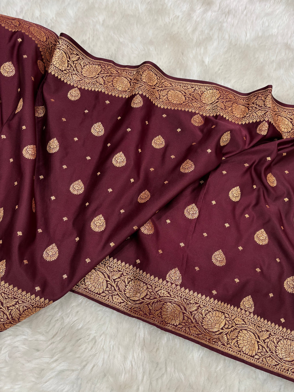 Chocolate Satin Katan Silk Stole