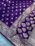Dual Shade Purple Satin Katan Silk Meena Buti Saree SK19