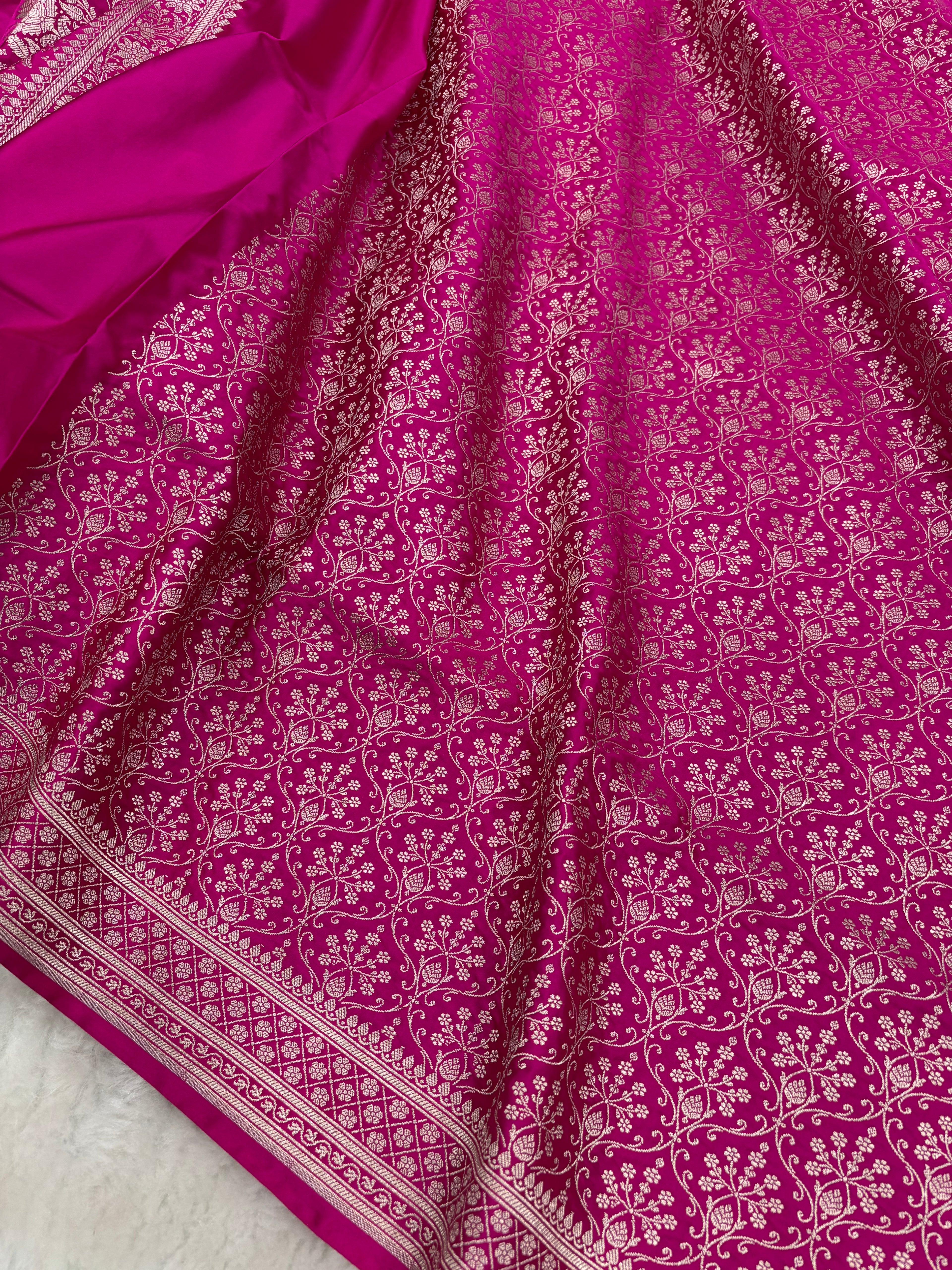 Rani Mashru Silk Banarasi Saree with all over Motifs