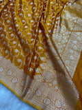 Mustard Satin Katan Silk Jaal Dupatta