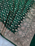 Bottle Green Satin Katan Silk Jaal Dupatta