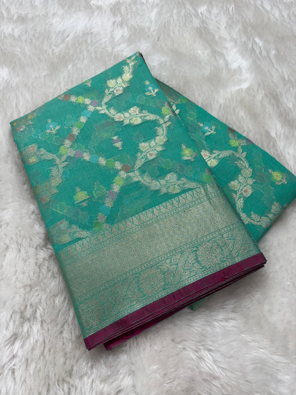 Alfi Cotton Meena Jaal in Sapphire Colour