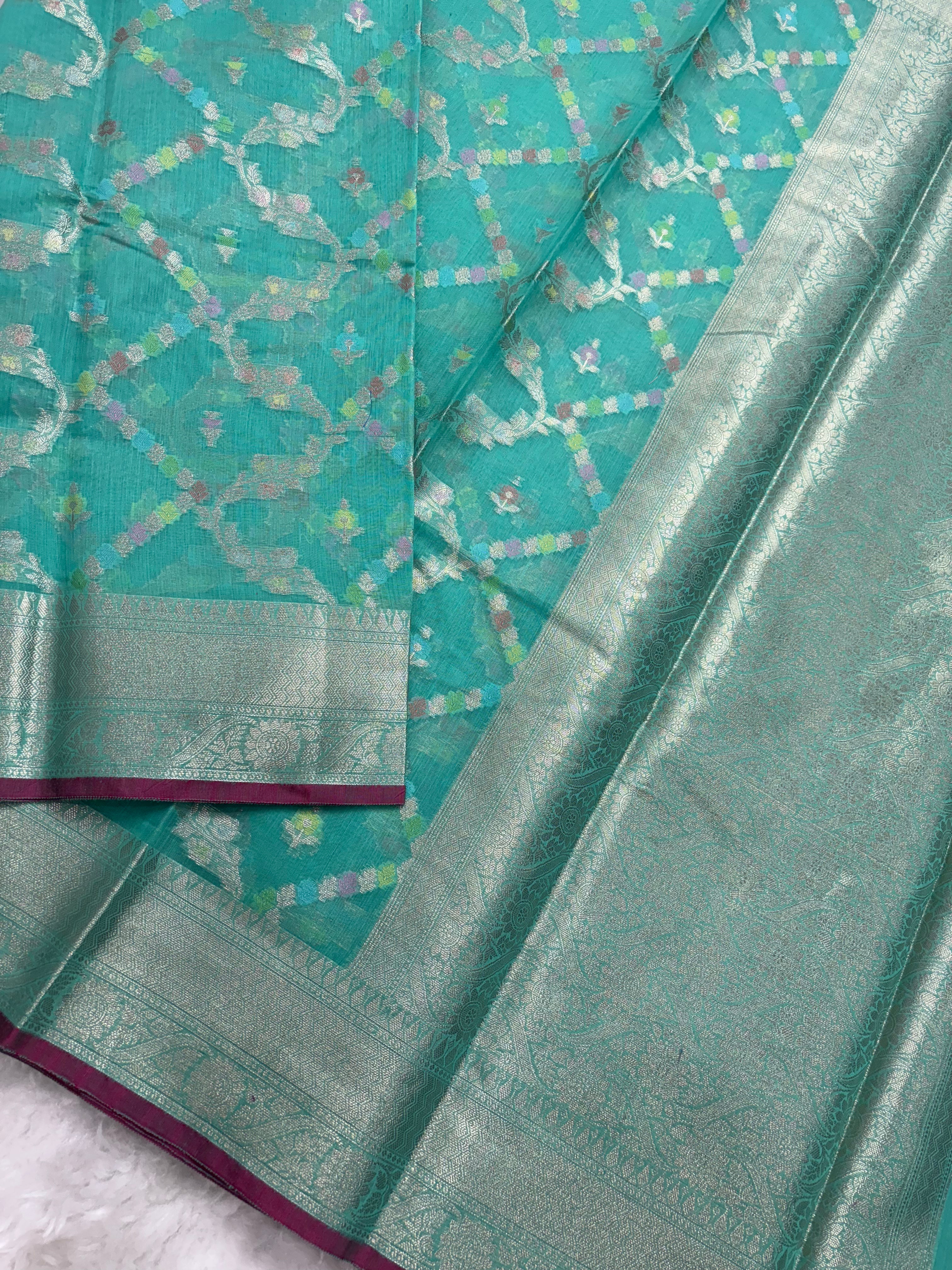 Alfi Cotton Meena Jaal in Sapphire Colour