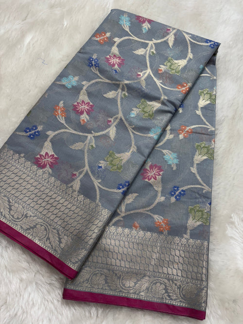 Alfi Cotton Meena Jaal in Grey Colour