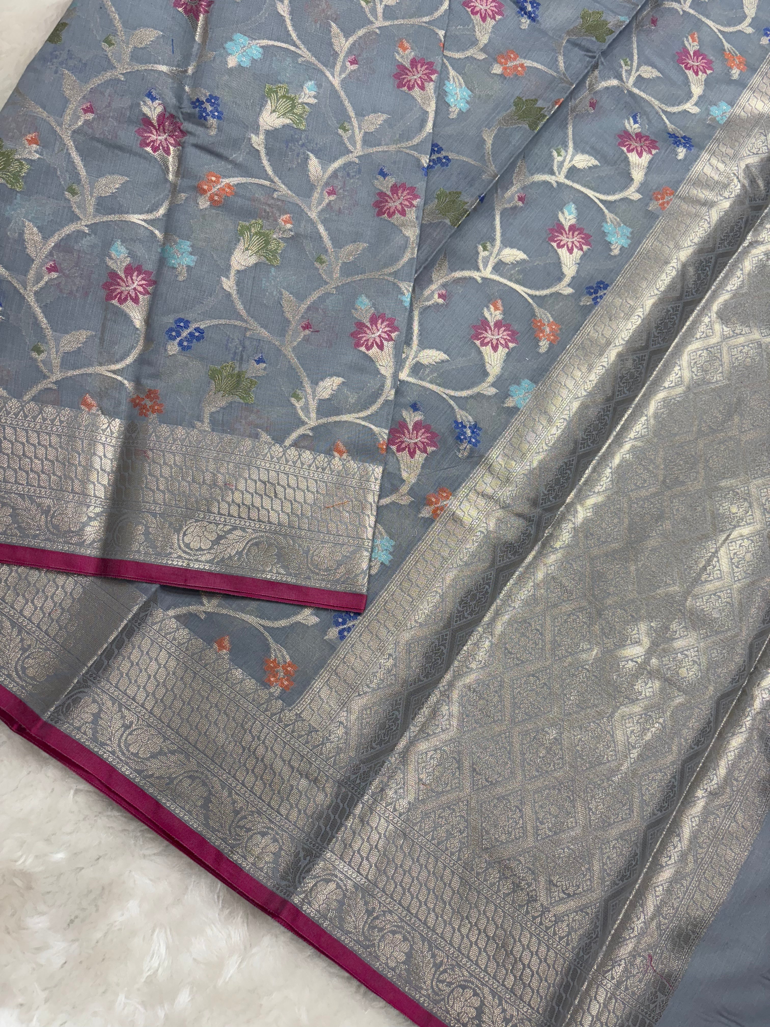 Alfi Cotton Meena Jaal in Grey Colour