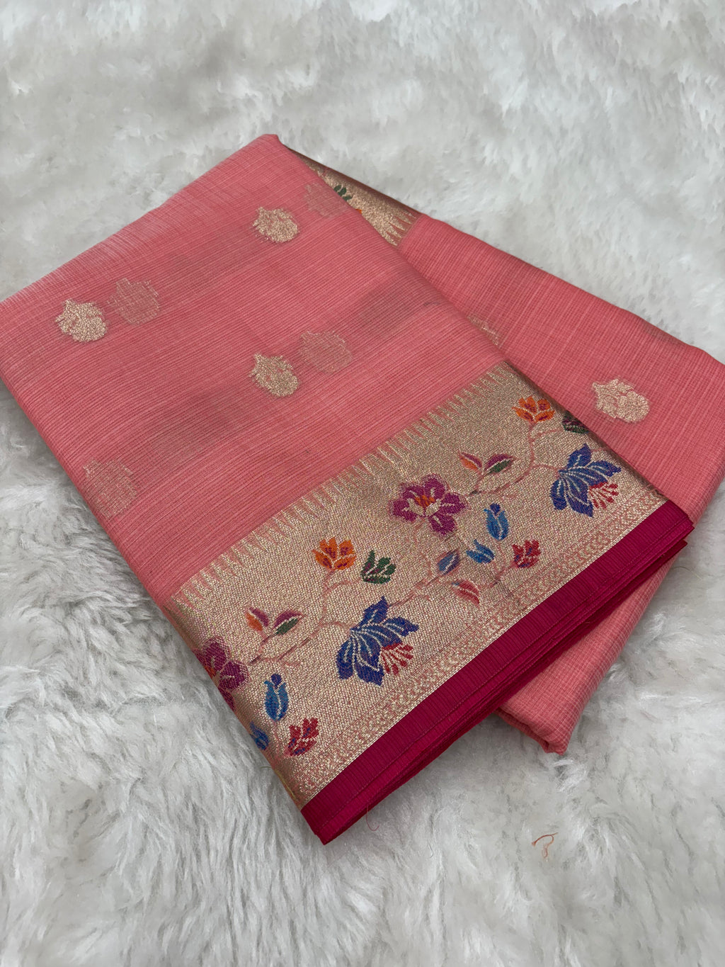 Alfi Cotton Meena Booti in Strawberry Colour