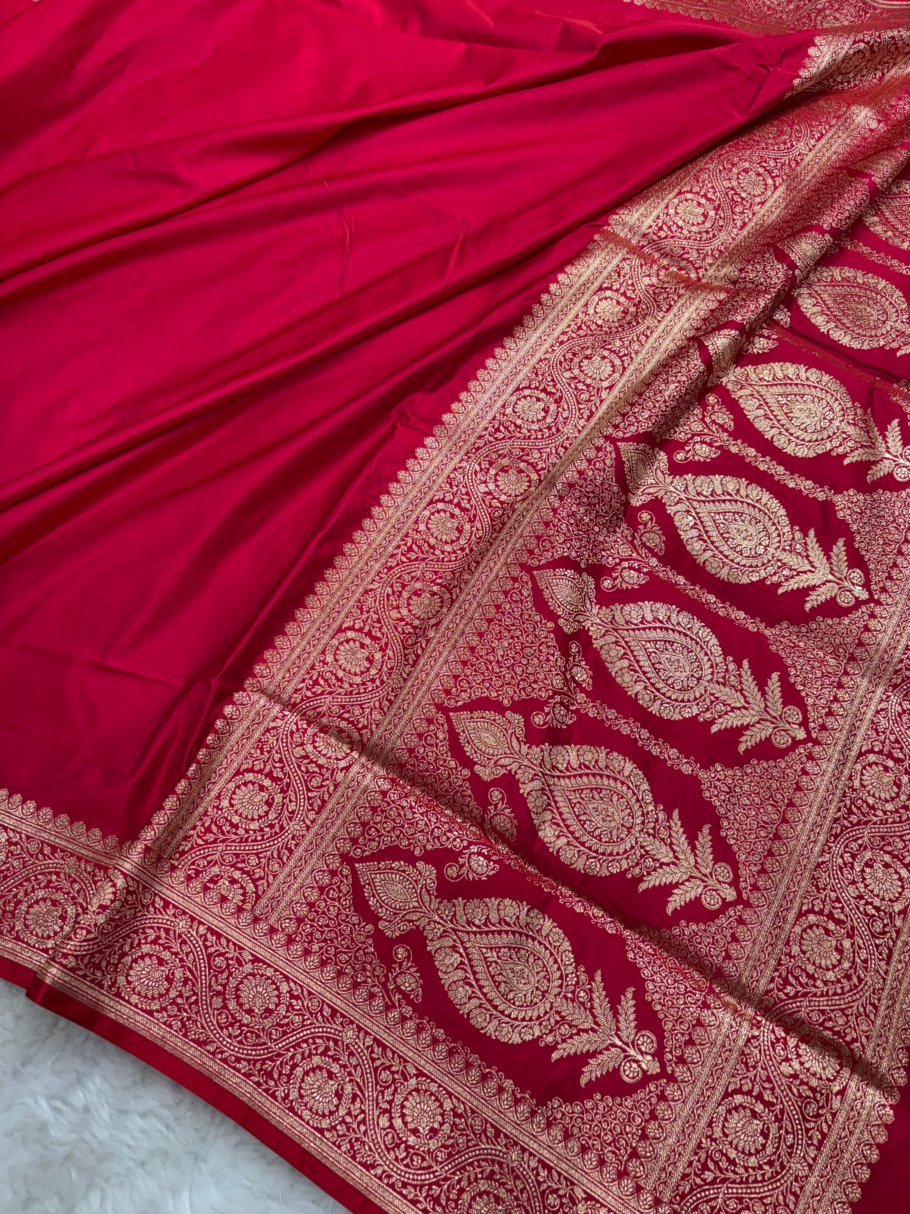 Plain Dual Shade Satin Katan Silk Saree